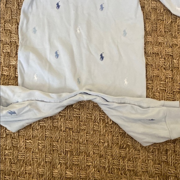 Polo Pony Soft Cotton Polo Coverall by Ralph Lauren Light Blue One Piece sz 12mo - Picture 2 of 7